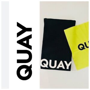 NEW! QUAY GLASSES CASE and CLOTH Black Canvas Accessories Sunglasses Unisex